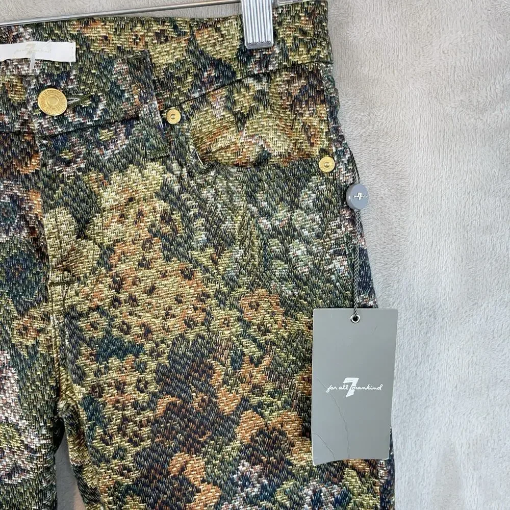 NWT 7 For All Mankind Tapestry Floral Botanical Skinny Jeans Size 12 Regencycore - Picture 4 of 15